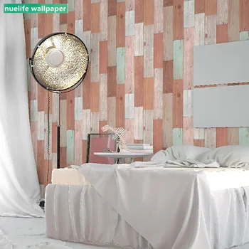 

Color imitation wood board pattern wallpaper living room bedroom restaurant kids clothing store TV background wall paper