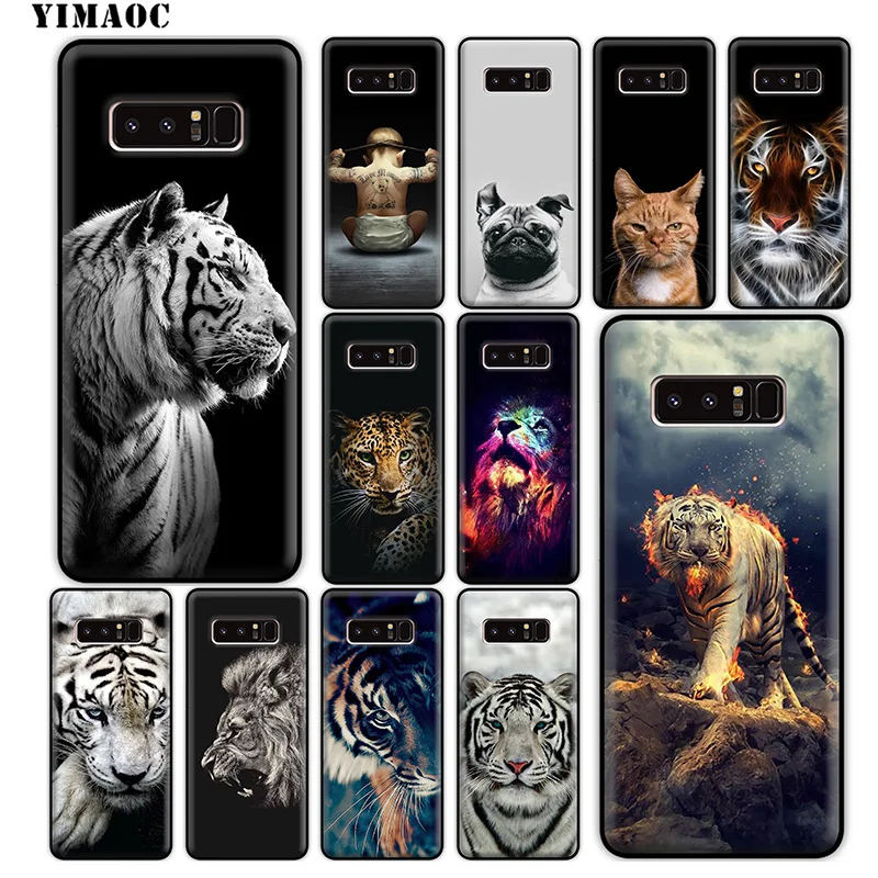 YIMAOC Tiger Lion Art Soft Silicone Case for Samsung Galaxy Note 10 Plus 9 8 A9 A8 A6 2018 A5 A3 2017 2016 |