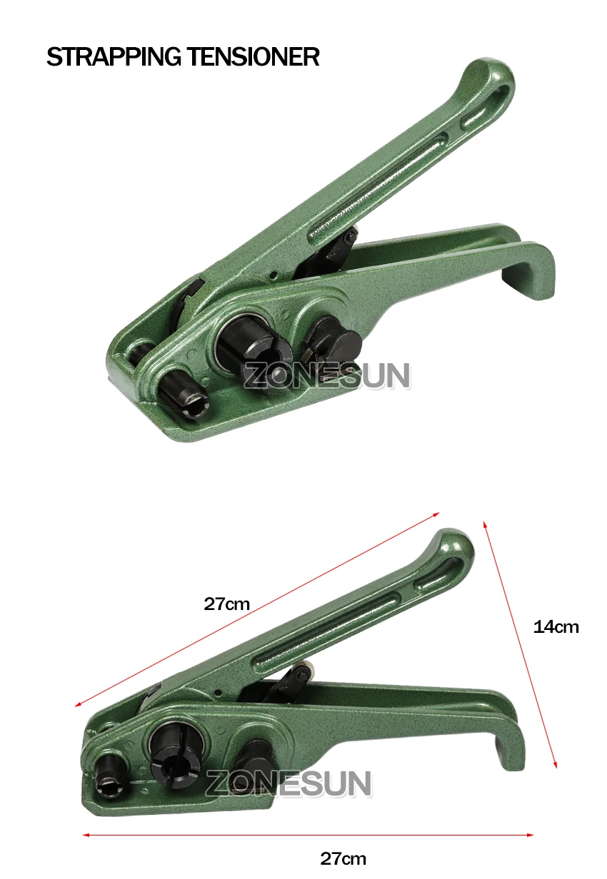 Zonesun ручное оборудование ручной обвязочный инструмент для пластиковой герметик и натяжитель для детей возрастом от 12/16/19 мм древесины