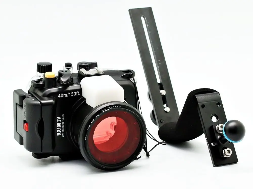 

Meikon Underwater Camera Housing For Sony DSC RX100 IV 40m/130ft + Red Underwater Filter (wet 67mm) +Aluminum Diving Handle