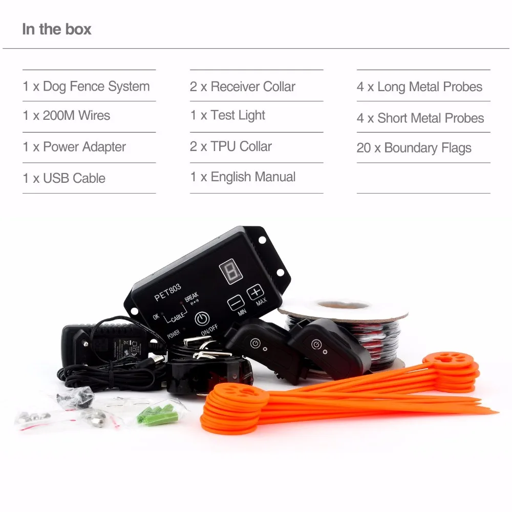 

Hot Waterproof Electric Dog Fence Electronic Pet Fencing System Runaway Dog Suitable for Medium / Large Dogs Pet Fence