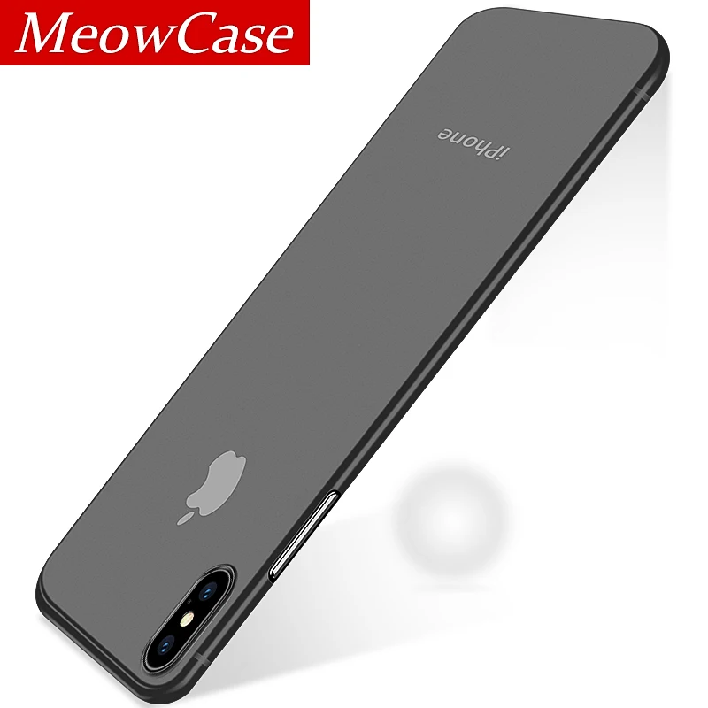 MeowCase 0.3mm Ultra thin Phone Cover For iphone X XS 7 8 Plus Case Matte Back for iPhone 6 6s case coque Original feeling |