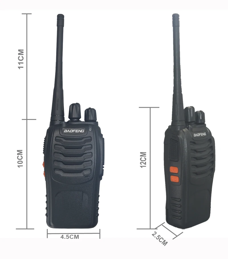 2 шт Baofeng BF-888S рация bf 888s 5 Вт двухстороннее радио портативное CB радио UHF 400-470MHz 16CH профессиональная рация