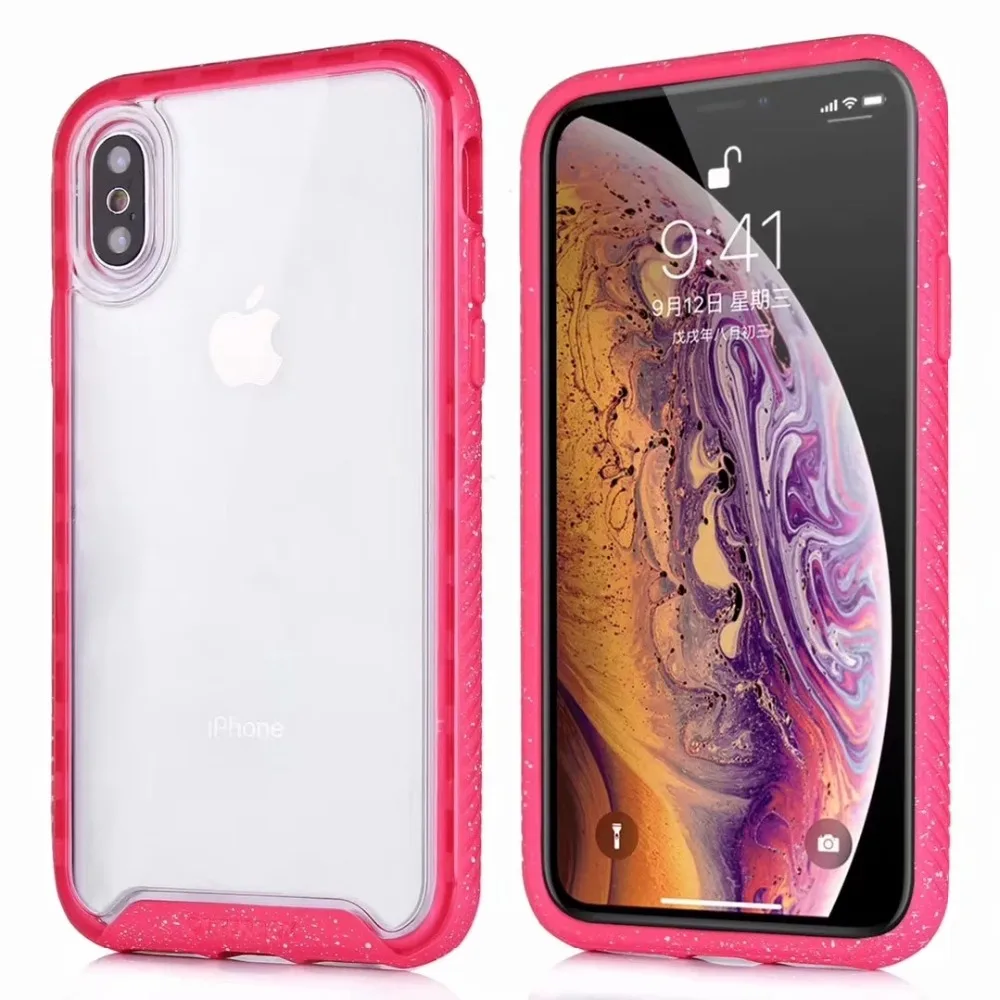 Цветной чехол для iPhone X XsMax XR ультратонкий гибридный защитный прозрачный премиум
