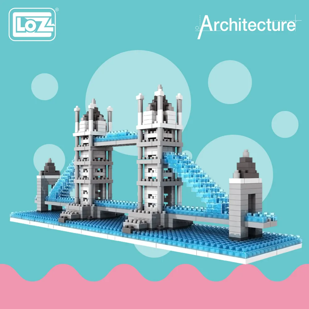 

LOZ ideas Diamond Block Tower London Bridge River Thames England UK Architecture Famous Building Model Assembly Toys DIY 9371