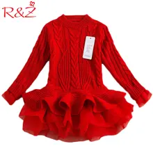 R& Z/ г. Осенние плотные теплые платья для девочек вязаные зимние вечерние платья принцессы, Детский свитер платье-пачка Одежда для девочек Одежда для детей k1