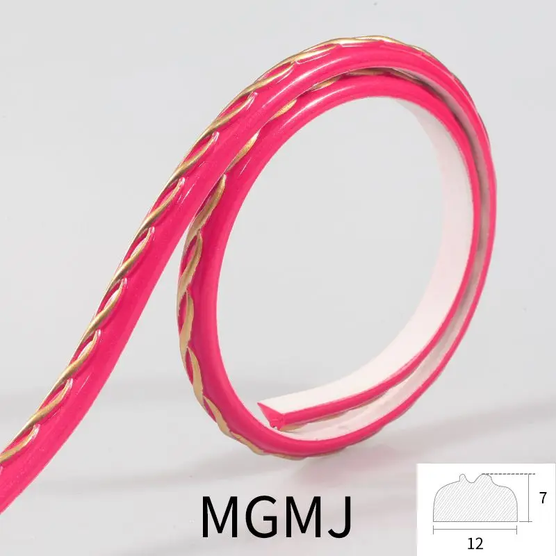 Rose red gold Европейский ПВХ мягкая линия зеркальная рама дверная крышка окантовка задний план настенная декоративная рамка нетвердая деревянная линия - Цвет: Rose red gold