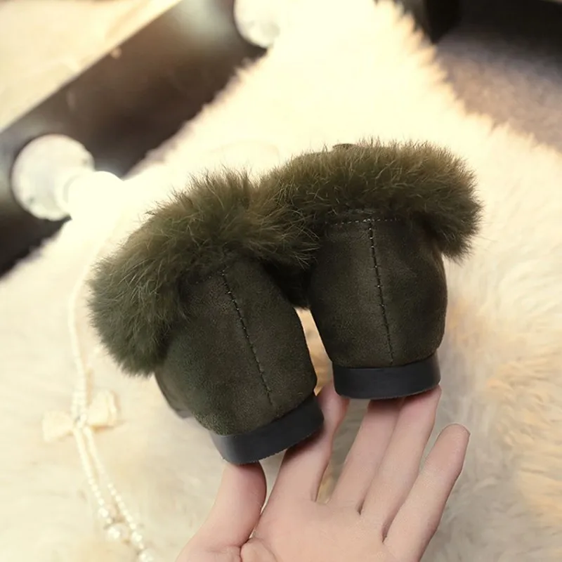 COOTELILI  Women Boots Winter Autumn Ankle Boots For Women Boots Slip On Real Fur Rubber Flat Boots Ladies Women Shoes 35-.39 (9)