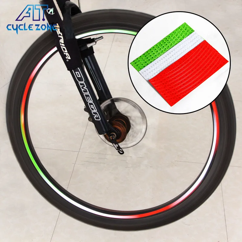 

6 colors 2018 Bicycle reflector Fluorescent MTB Bike Bicycle Sticker Cycling Wheel Rim Reflective Stickers Decal Accessories