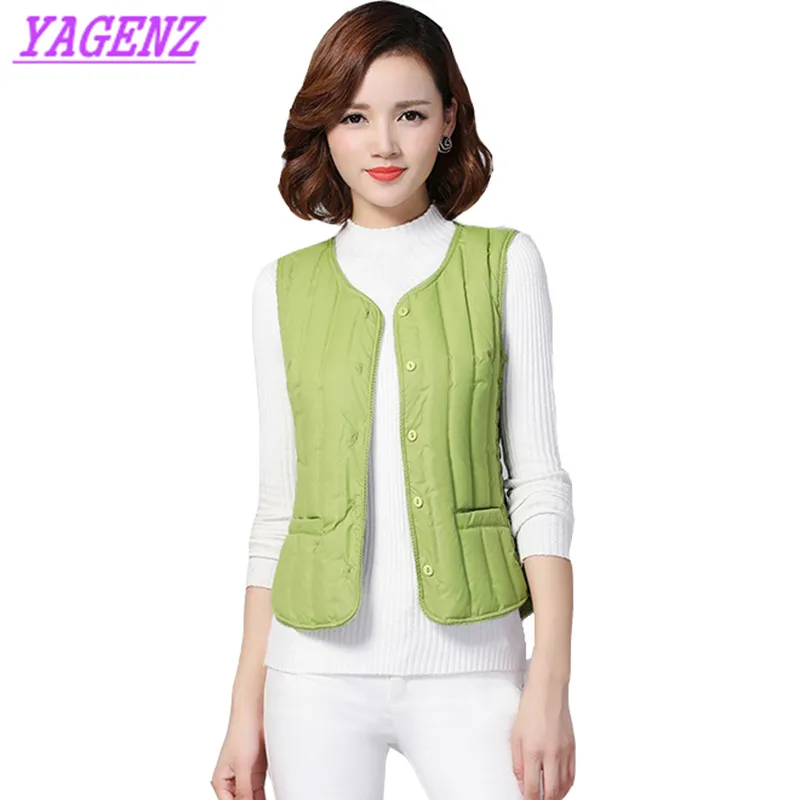 Winter New Women Short Down Cotton Vest Jacket Light And Thin Warm