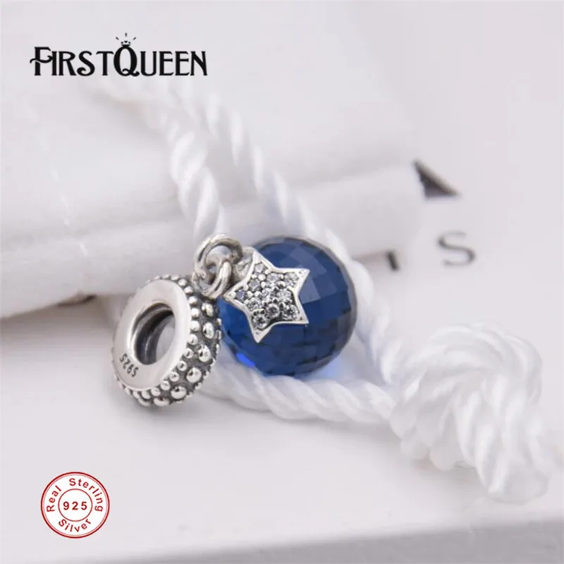 

FirstQueen Brand Solid Silver 925 Star Dangle Charm Bead Fit Bracelets Pulseira Berloque Pendants Jewelry Making Fine Jewelry