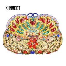 Разноцветная дизайнерская вечерняя сумочка со стразами, Женская Роскошная Свадебная сумка, яркая серебряная пудра, вместительная сумка-клатч SC479