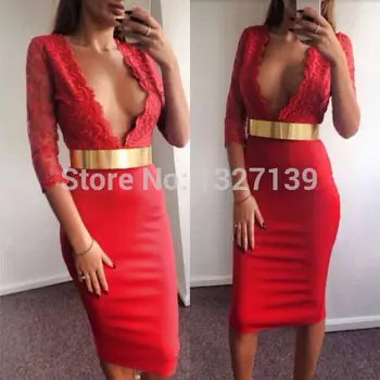 

Hot Sexy Womens Bodycon Ball Cocktail Party Pencil Lace Dress Formal Evening