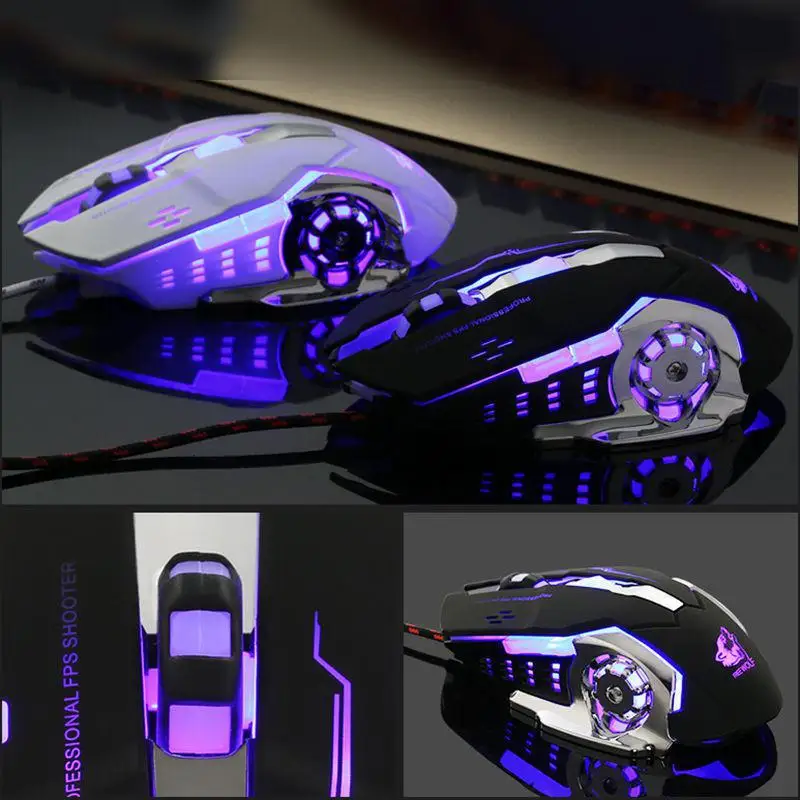 

DSstyles 2019 New Arrival Ergonomic Pro Wired Mouse LED Light 4000DPI Optical USB Gamer Gaming Mouse Free Shipping