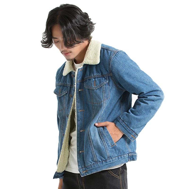 Idopy, зимняя джинсовая куртка с флисовой подкладкой, джинсовая куртка, джинсовое пальто для мужчин, термопальто, верхняя одежда, блейзер