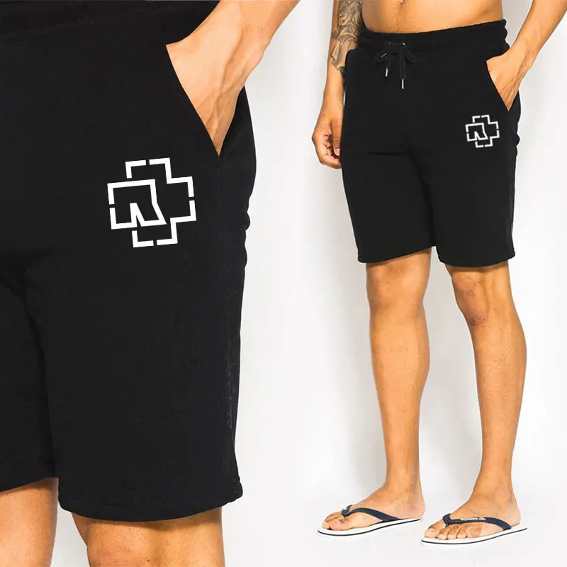 

Men Rammstein Printed Short Pants Sport Shorts Cotton Running Pants
