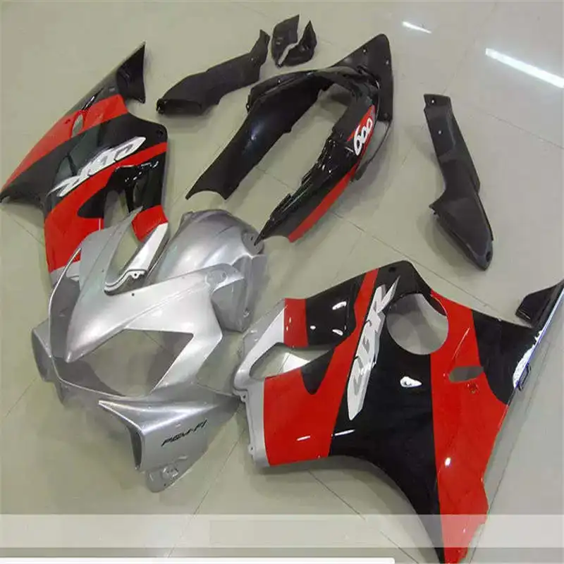 Обтекатель + наклейки для инъекций CBR600F4i 04 05 06 07 CBR 600F4i красный серебристый 2004 2005 2006