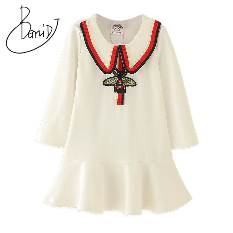 

2019 summer Baby Girl Dresses 3-8 Year T-shirt Children's Girls Dresses Cotton Three Quarter Tops Kids Party Vestidos Girl Dress