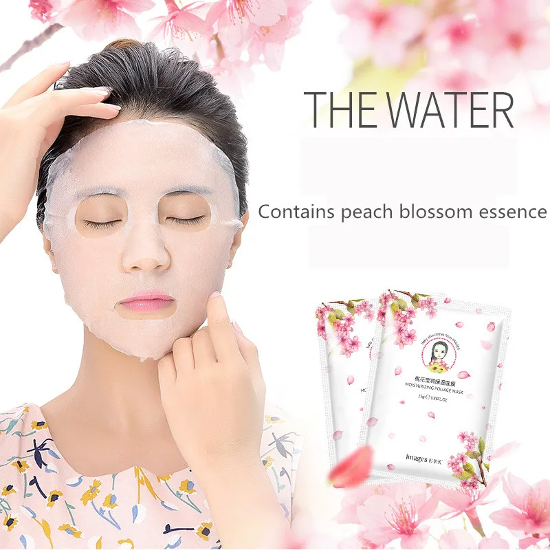 Одна Весна 10 шт Розовый Персиковый Цветок Увлажняющий маска отбеливающий питательный сужение пор Корейская маска для лица Уход за кожей