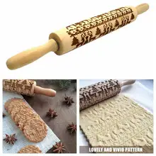 Рождество тиснение скалка для выпечки печенье лапши печенье, фондан, пирог тесто выгравированы ролик Олень Снежинка