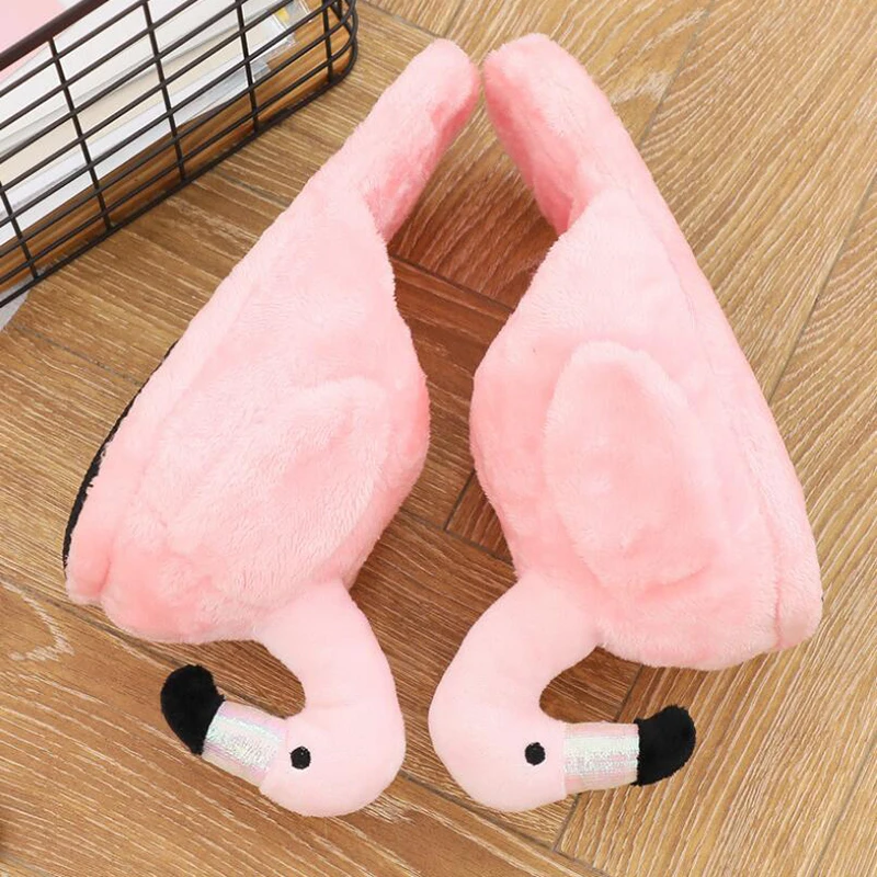 Winter lovely Home Slippers Chausson Shoes Women Flamingo slippers pantuflas 