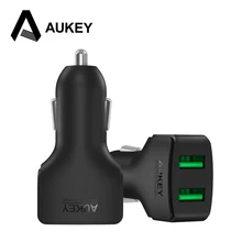 AUKEY Универсальный мини Мощный 24 Вт/4.8A двойной Порты и разъёмы быстрый usb Автомобильное Зарядное устройство для iPhone 7 Samsung S6 Xiaomi LG G4 HTC телефон автомобильное Зарядное устройство