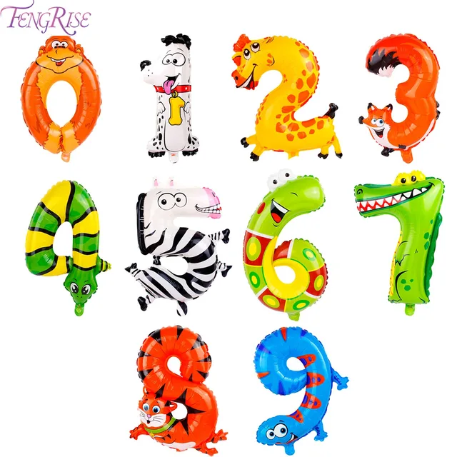 FENGRISE 1 ピース動物風船ジャングルサファリパーティー風船ジャングルパーティーの装飾箔動物バルーン誕生日パーティーの装飾子供