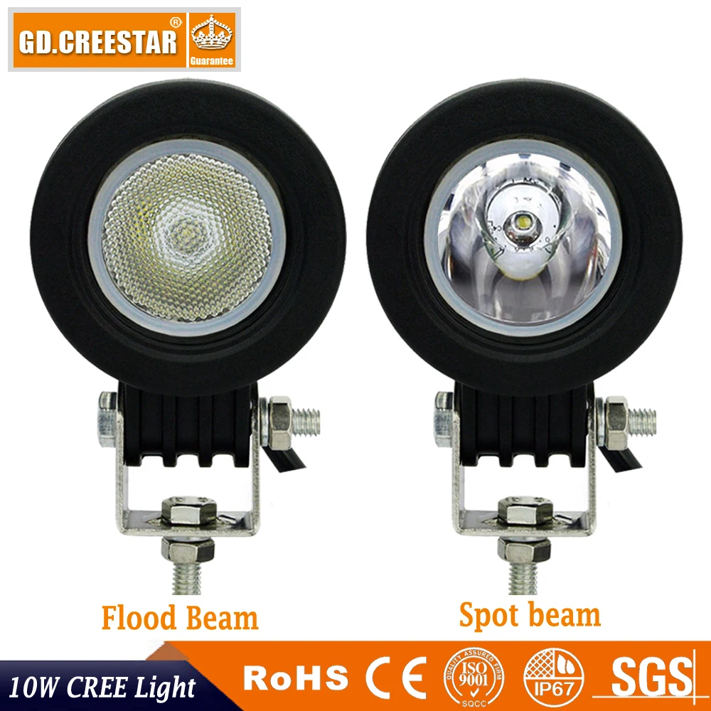 

10Watts LED 2inch mini round Work Light SUV ATV 4WD AWD 4X4 Fog Lamp Motorcycle Truck Offroad Car Headlight Trailer Bicycle x1pc