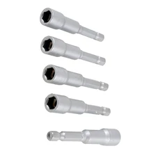 HHTL 5 Pcs 1 4 Shank 8mm Hex Socket Spanner Nut Setter Driver Bit Power Tool