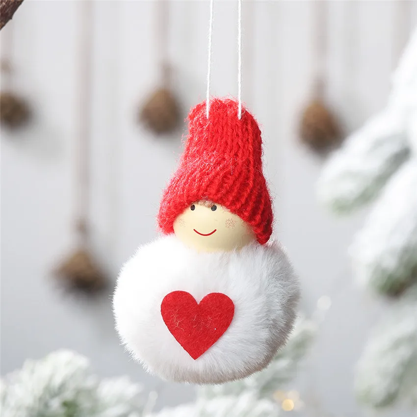 Милый ангел, плюшевая кукла, Рождественское украшение подвеска, лыжная кукла, креативные елочные украшения, Рождественское украшение для Navidad - Цвет: 0610White