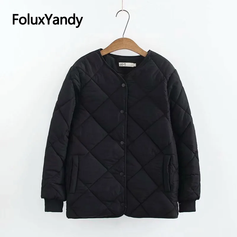 

Thin Basic Parkas Women Coat Plus Size Casual Short Style Long Sleeve V-neck Winter Jacket Outerwear KKFY3022
