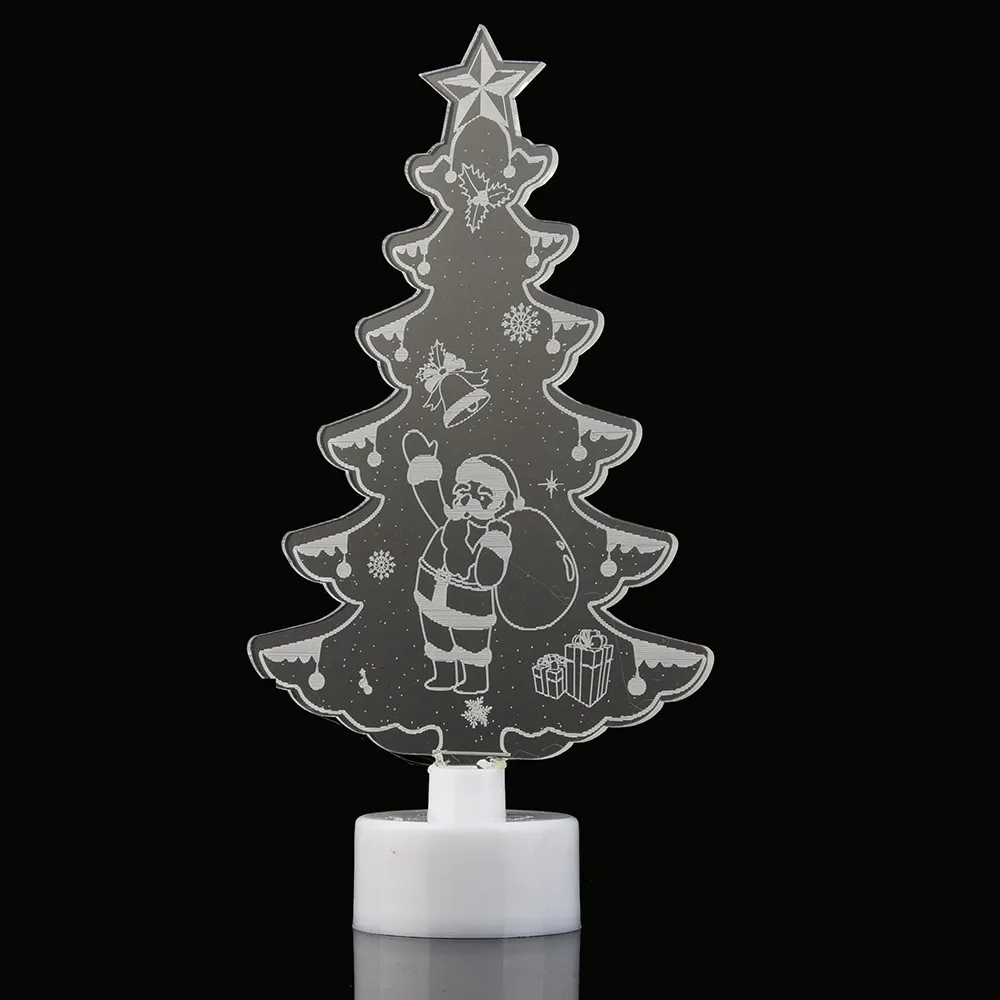 Горячий цвет, меняющий веселый рождественский светильник, снеговик, разноцветный светодиодный светильник, Прозрачная Акриловая Рождественская елка, лампа для настроения, ночник