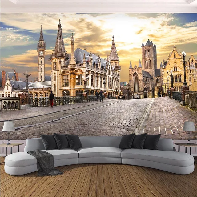 Photo Wallpaper Custom Wall Murals European City Building Photo Wallpaper Custom Wall Murals European City Building Landscape Paper Living Room Cafe Creative Decor Papel Mural
