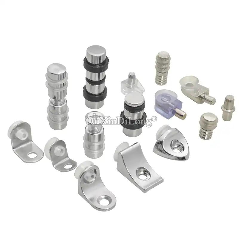 HOT 100PCS Glass Shelf Supports Pins Metal Furniture Shelf Holder