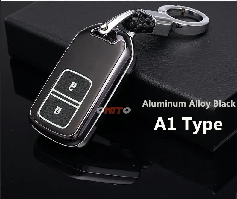 Топ 1 комплект для Honda CRV Civic ACCORD City Fit Pilot Crossroad 2 кнопочный ключ автомобиля чехол дистанционного ключа автомобиля сумка Обложка Автоматическая ключевая цепь кольцо - Название цвета: Black A1 2buttons