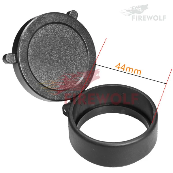 44MM FIRE WOLF 44-69 мм Крышка для объектива винтовки флип-ап быстрая пружинная Защитная крышка объективная линза Крышка для калибра матовая черная Охота - Цвет: 44MM