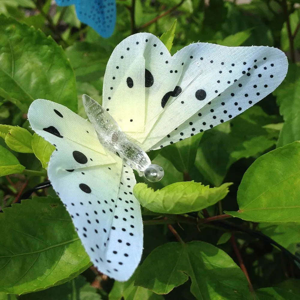 Горячая Led Солнечный бабочка Волоконно-Оптических Строка открытый сада 12X