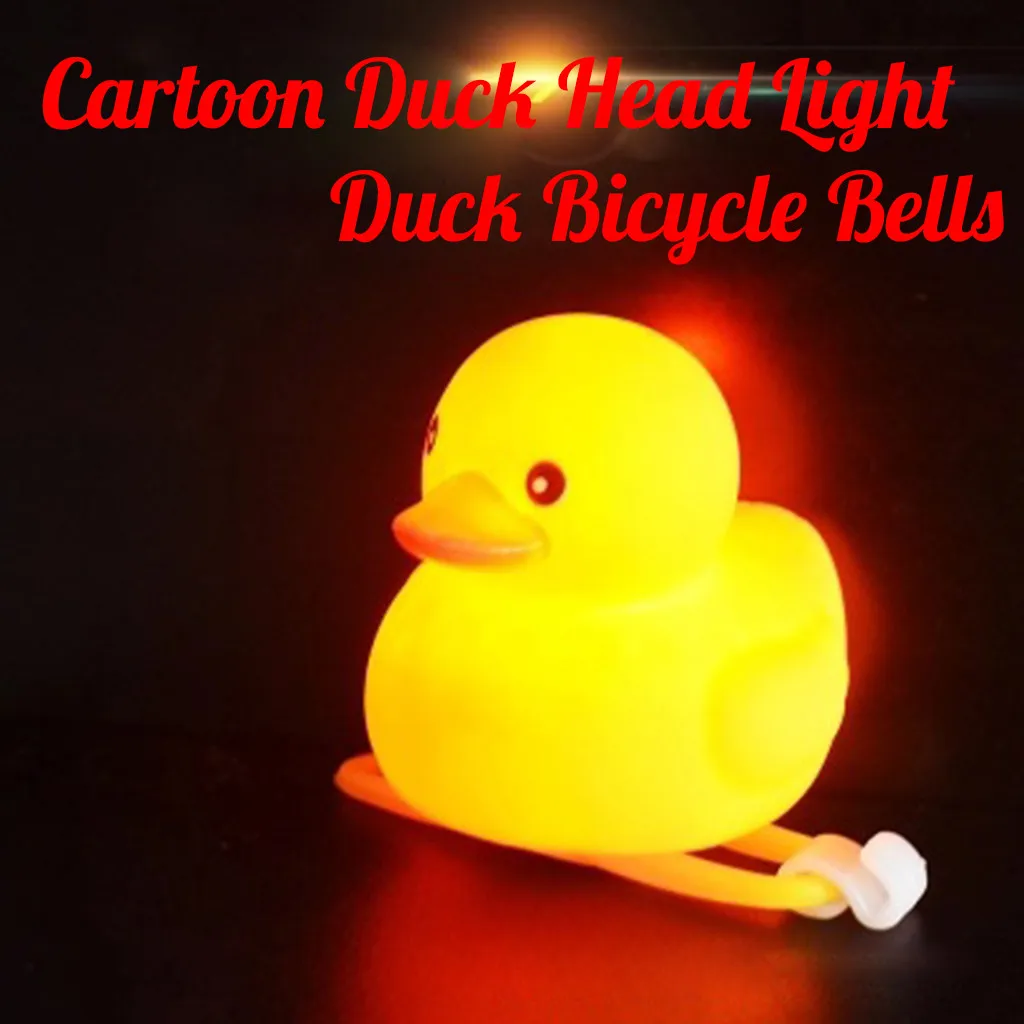 Clearance Funy Animal Bicycle Light Cartoon Little Yellow Duck Helmet Head Light Shining Duck Bicycle Bells Handlebar Accessories 2.46 1