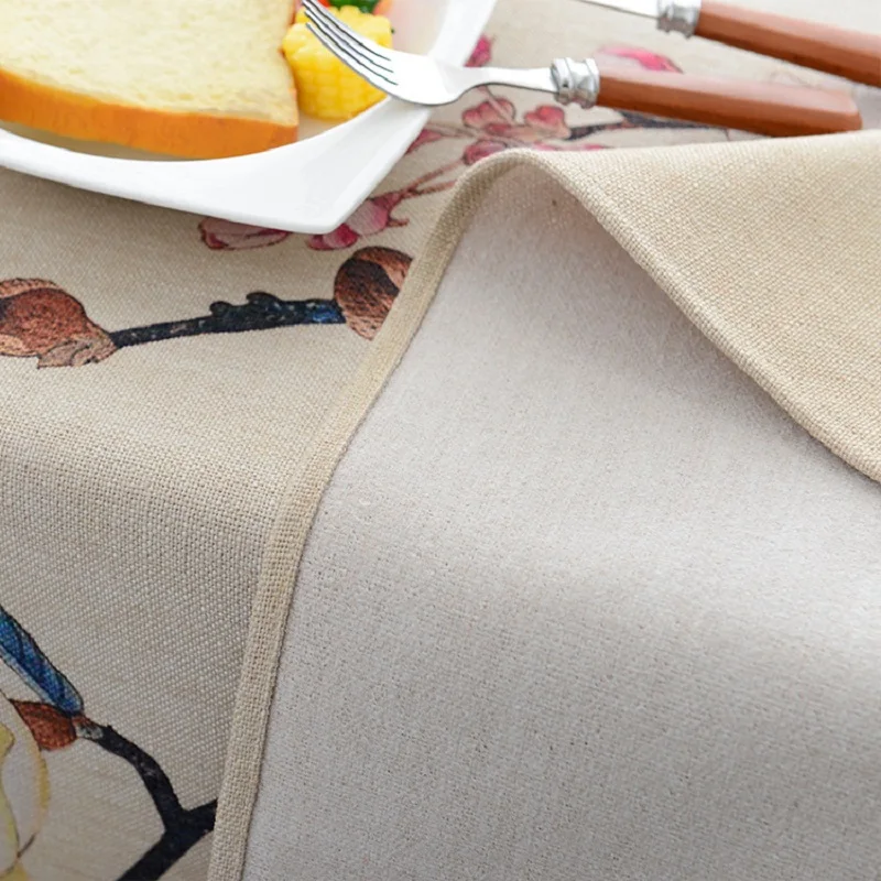  Flowers Birds Digital Printed Polyester Fabric Waterproof Tablecloth Covers Decoration Table Cloth 