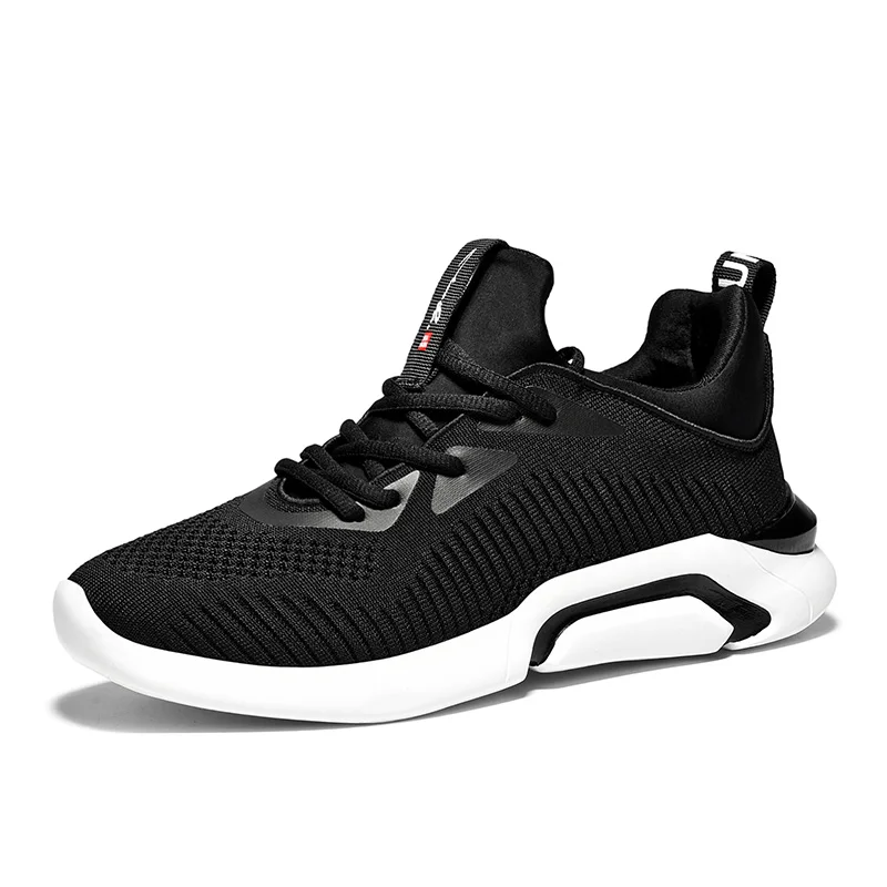SUROM мужские летние легкие кроссовки для бега мужские кроссовки для спорта на открытом воздухе мужские мягкие дышащие кроссовки спортивная обувь для бега - Цвет: Черный