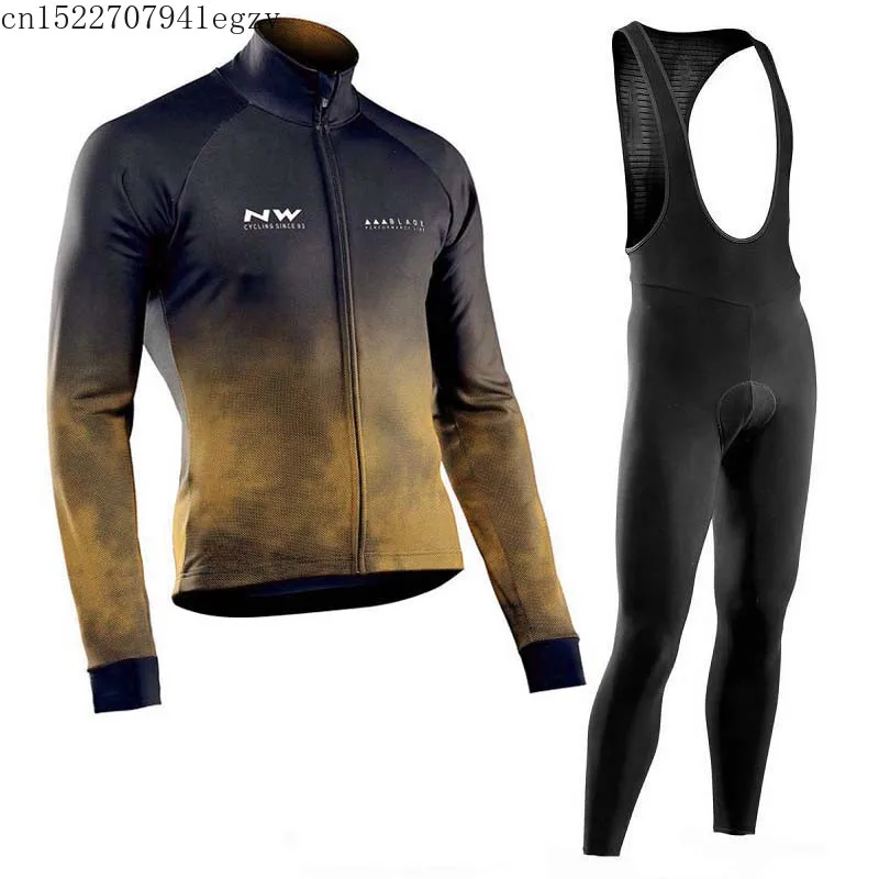 

NW 2019 Long Sleeve Cycling Jersey Set Summer Men Cycling Clothing bike Spring Autumn Quick dry Clothes Ropa Ciclismo Hombre C25