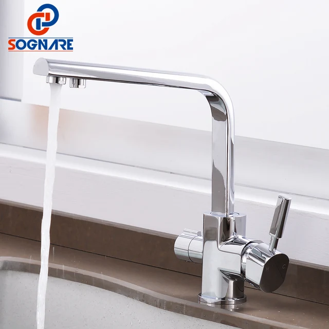 Best Price SOGNARE Kitchen Faucet Brass Mixer Water Sink Mixer Tap 360 Degree Rotation with Water Purification Features torneira cozinha