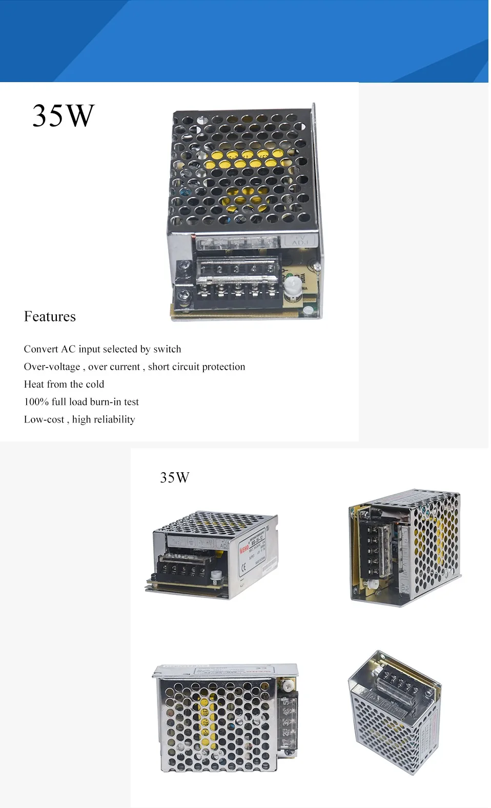 DC 12V 24V Переключая Питание 35 Вт 75 Вт Выход 1,5/3/6A Вход 1.6A/115VAC 0.8A/230VAC ток переключатель Питание трансформатор