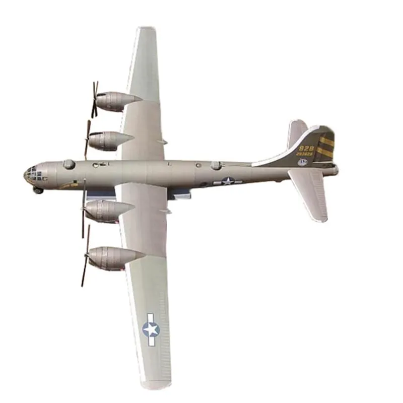3D B29 модель суперкрепового самолета в масштабе 1:47 бумажная для сборки ручная