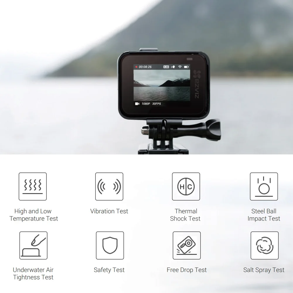 2018 new ezviz S6 action Camera Smart and Savvy 4K 30fps Touch screen Wifi distortion correction Voice control H265 format