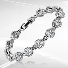Threeman 2ct/шт Популярные синтетических алмазов ручной цепи Винтаж Обручение серебряный браслет bangels натуральная 925 серебро
