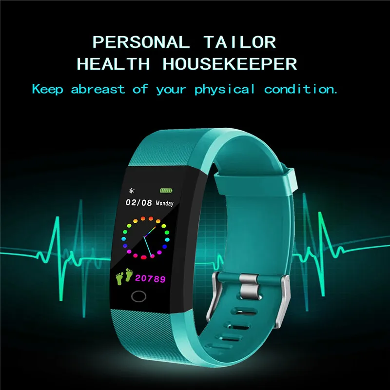 

ID115 PLUS Color Screen Smart Bracelet Sports Pedometer Fitness Watch Running Walking Tracker Heart Rate Pedometer Smart Band