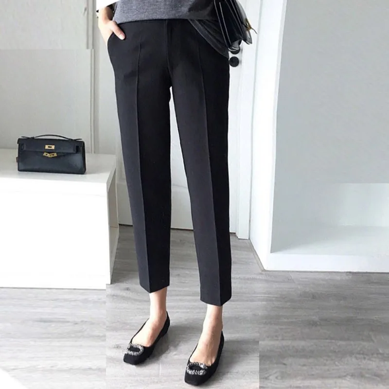 

Trousers Women 2019 New Ankle-length Capris Female Leggings Femme Workwear Slim High Waist Elastic Casual Woman Pants