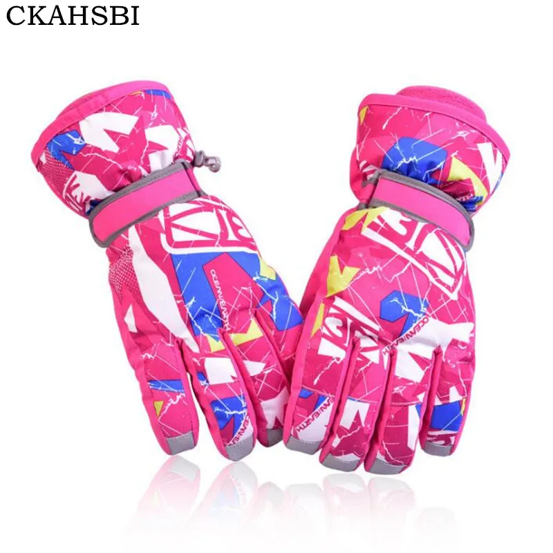 Luvas de Esqui à Prova Inverno ao ar Luvas para Mulher Ckahsbi Dwaterproof Água Quente Livre Esporte Montanha Esqui Snowboard Rosa Superior Unisex Luvas