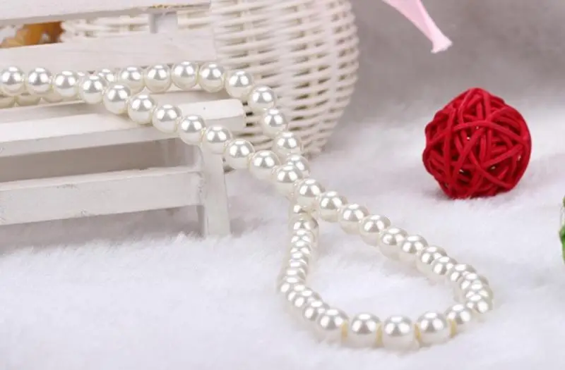 

hot Fashion White Faux Pearl Beads Necklace 42cm Elegant Imitation Pearl Choker Necklace Summer Spring Women Party Jewelry